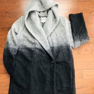 Ombré hooded double breasted jacket